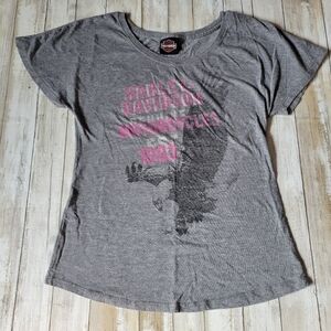 Harley-Davidson Gray and Pink Tee Size Medium